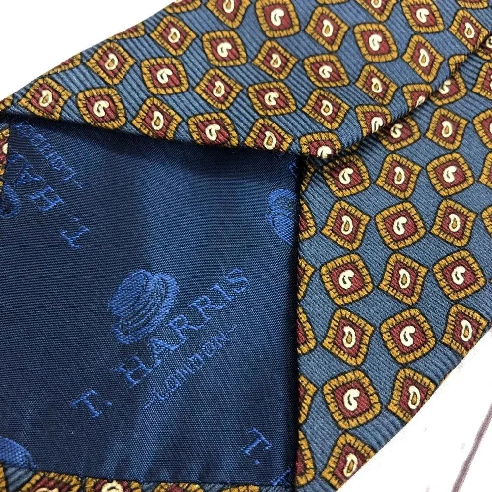 T. Harris London silk Tie designer preppy office business professional attire